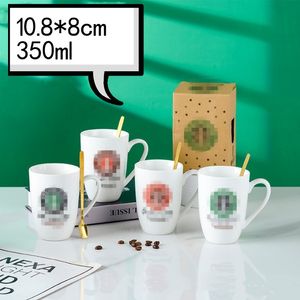 Canecas cerâmicas de 450 ml com tampas de espelho e caneca de café com moda de moda com alça com alça requintada ups/dhl/fedexa0030