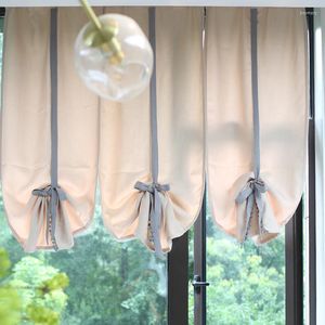 Curtain Solid Balloon Curtains Nordic Roman Blinds Lifting For Living Room Window Valance Door Kitchen Drapes Pull Up Drapery