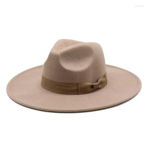 Berets 2022 Winter Fedora Шляпы для женщин Fashion Fasure Flat Brim Wool Weeld Jazz Men Red Goth Top Vintage Sward Hat