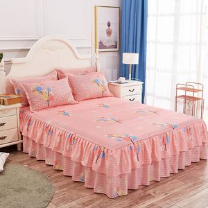 Bedding sets 3PC Set Bed Spreads With Skirt Elastic Fitted Sheet For King Queen Size Pillowcase 221129