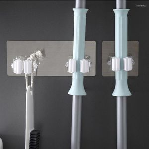 Hooks Self-Adhesive Multi-Purpose Wall Mounted Mop Organizer Holder Toilet Brush Broom Hook Kitchen Bathroom Hanging Strong Rack
