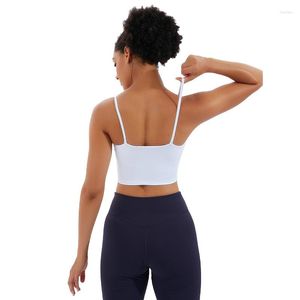 Yoga outfit Top Ladies Bra Gym Sports Sexig liten lyftfuktighet Wicking No Steel Rim Fitness Vest Push Up Lingerie With Chest Pad