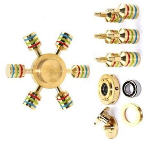 Dönen Top Spinner Gökkuşağı Metal Bakır Rulman Pirinç Fidget Otizm Yetişkin Anti Stres Rahatlatmak El Oyuncak Spiner 221129