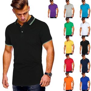 Men's Polos 2022 Polo Shirt Men Stripe Casual Short-Sleeve Fashion T For