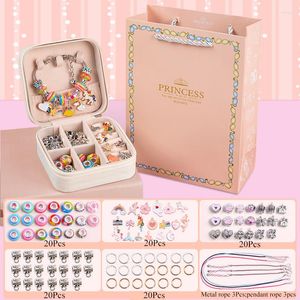 Party Favor DIY Beaded Bracelet Set With Storage Box For Girls Gift Acrylic European Large Hole Beads Handmade Jewelry Making Kit Navidad