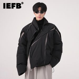 Mens Down Parkas IEFB Wear Winter Corean Fashion Loase Personalt Persion Ploats Design Cotton Male Jacket Contrast Tops 9A6096 221129