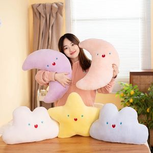 Nette Cartoon Wolke Mond Sterne Plüsch Spielzeug Kawaii Himmel Wolken Puppe Kissen Gefüllte Weiche Sitzkissen Home Decor Mädchen Geburtstag geschenk