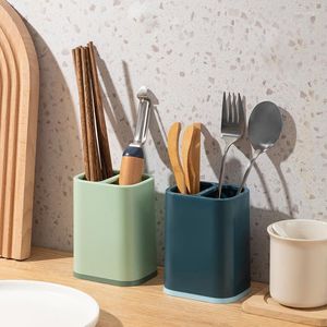 Kitchen Storage Plastic Chopstick Spoon Holder Drain Basket Dish Drying Rack Tableware Organizer Container Cutlery Dryer