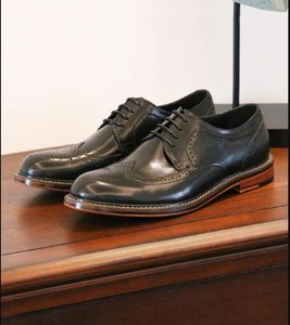 Große Größe 38–46, formelle Business-Schuhe für Herren im britischen Stil, Brogue-geschnitzte Oxford-Derby-Schuhe