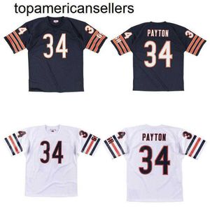 Jersey de futebol costurada 34 Walter Payton 1985 Retro Rugby Jerseys Men Youth S-6xl