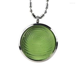 Pendant Necklaces Negative Ion Bioenergy Health 304 Stainless Steel Frame Fingerprint Glass Lovers Necklace Anti Fatigue Radiation Jewelry