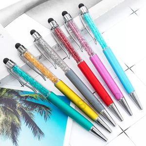 Fine Crystal Ballpoint Pen 1mm Fashion Creative Stylus Touch Writing Stationery Office School Ballpen Black Ballpoint Pens