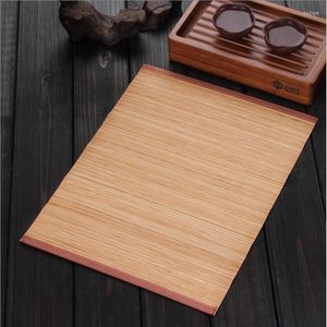 Table Mats Tea Accessories Bamboo Mat Dining Heat Insulation Non-Slip Placemats Tableware Pad Kitchen Accessorie