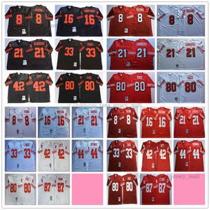 NCAA Football 8 Steve Young Jersey 16 Joe Montana 21 Deion Sanders 33 Roger Craig Man Vintage Mitchell and Ness