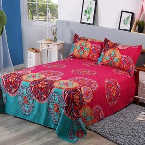 Colaborolas boêmia lençóis planos boho estampares com estampa de cama de cama e travesseiros capa da cama king size 221129