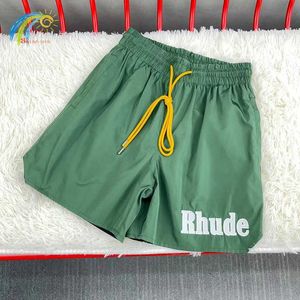 Calções masculinos casuais verde praia shorts das mulheres dos homens 1 1 de alta qualidade dentro malha calças com cordão bordado shorts t221129