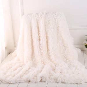 Battaniye 35 süper yumuşak tüylü kürk ultra peluş dekoratif 130160cm160200cm yatak kanepe için kış 221130