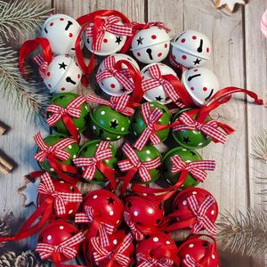 Christmas Decorations 24PCS Decoration 3 Types Reindeer Star Jingle Bell For Home Tree Decor Pendent Year 5cm 221130