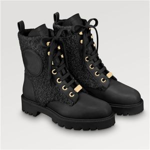 2023 Luxury Territory Flat Ranger Ankle Boots Womens Martin Boots lady Fashion Wool Winter Leather Combat boot Sneakers