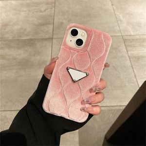 Fluffy Designer Phone Case voor iPhone 14 Pro Max plus 13 Promax 12 11 XS XR Velvet Wave Cushion Fashion Fashion iPhone -hoes omslag