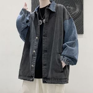 Kurtki męskie dżinsowe kurtki kobiety Koreańskie luźne trendy studenckie Casualny płaszcz Dopasuj Hongkong Style Motorcycle Motorcycle Jack Punk Streetwear 221129