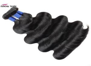 Ishow A Peruvian Body Wave Human Hair Bundles Deals Kinky Curly Loose Deep Indian Remy Hair Weft Extensions Straight for Wom5784558