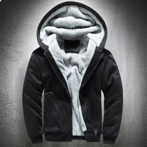 Erkek Hoodies Sweatshirts Kış Ceket Erkekler Spor Kalın Ceket Kürklü Sıcak Zip Up Sıradan Sweatshirt artı 221130