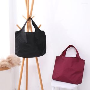 Storage Bags Foldable Shoppping Bag Lady Oxford Cloth Unisex Reusable Tote Pouches Waterproof Handbag Travel Grocery