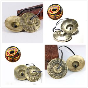 Christmas Decorations 6.5cm Tibetan Bell Meditation Handcrafted Cymbal Copper Crisp Sound Symbols Buddhist Temple with Bag 221130