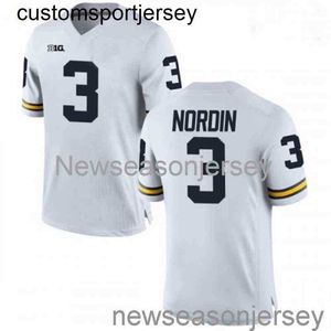 Costurado 2020 Quinn Nordin Michigan Wolverines Branco NCAA Football Jersey Personalizado qualquer nome número XS-5XL 6XL