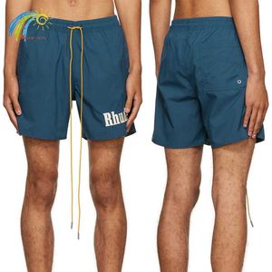 Shorts masculinos homens mulheres casual moda praia shorts high street cordão dentro de malha calças t221129