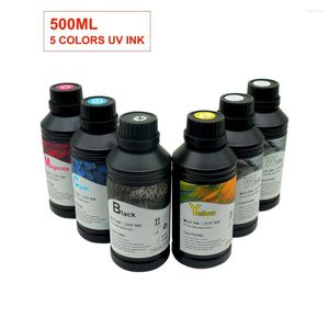 Kits de recarga de tinta LED UV LED de grau de 500 ml para impressão de impressão de impressão de metal de metal de madeira acrílica TPU Capa de couro de couro de couro de couro