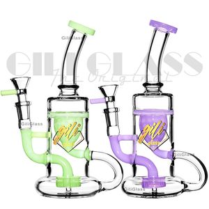 8,5 pollici Narghilè Bong in vetro Recycler Dab RigsThick Glass Water Pipe Herb Smoke Oil Burner Ash catcher bong Shisha 14mm Joint quarzo chiodo