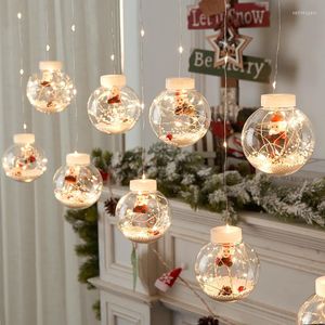 Decorazioni natalizie Luci per tende a LED Babbo Natale Pupazzo di neve Palla dei desideri fai-da-te Vetrina Vesti l'albero Navidad 2022 Decorazione