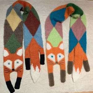 Scarves Autumn and Winter Children's Cartoon Knitted Scarf Korean Style Baby Chic Warm Shawl Animal 221130