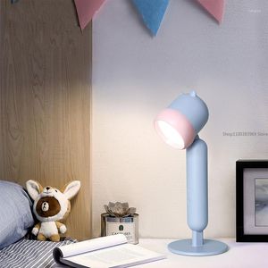 Lampy stołowe Lampa LED biurka USB ładowna kreskówka ochrona oka Śliczna Stepleless Dimming Regulowane badanie światło dla dzieci w pokoju Deco