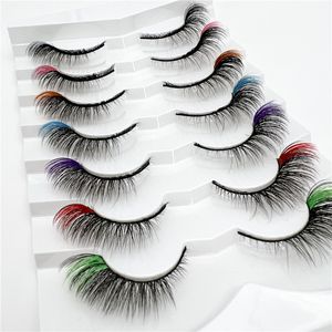 Cat Eye Eyelashes Natural Fluffy Colored Full Strip Lashes Extension Wispy 3D Effect Volume Soft Eyelash For Daily