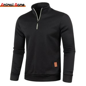 Maglioni da uomo Felpe più spesse Pullover mezza cerniera per uomo Felpa con cappuccio uomo Sweatshir Autunno tinta unita dolcevita 4XL 221130