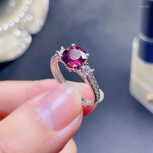 Cluster Rings Store Sale Fashion Natural Red Garnet Gemstone Ring for Women Jewelry Real Sterling Silver Charm Fine Good Gift