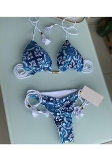 dam sommar sexiga badkläder Kontrastfärg Leopardtryck bikini Baddräkt simstrandkläder tvådelade mode bikini badunderkläder String badkläder