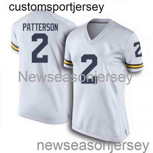 Stitched 2020 Michigan Wolverines #2 Shea Patterson Jersey White NCAA Custom Eventuellt namn nummer XS-5XL 6XL