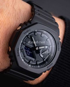 Luksusowy goguś G Watch 2100 Wysoki kwarc męski elektroniczny ELOOJ HOMBRE WIDWWATCH World Time Wszystkie funkcje Automatyczny odporny na szok lekki