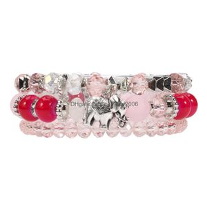 P￤rlstav bohemiska modesmycken elefant h￤nge kristallstr￤ngar p￤rlstav armband handgjorda mti lager colorf p￤rlor charms armband dr dhzqe