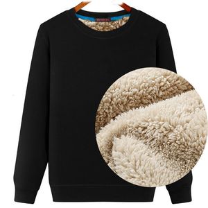 Herrtröjor Autumn Winter Fleece Sweatshirts Fuzzy Hoodless ullfodrar Tröja Thermal Underwear Pullover Tops 221129