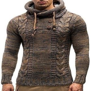 Men's Sweaters Knitted Blouse Long Sleeve Hooded Pullovers Sweater Men 2022 Autumn Winter Plus Size Knitwear Pull Homme 3XL