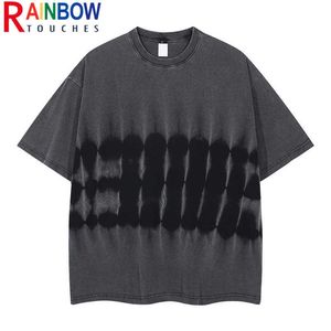 Мужские футболки Rainbowtouches 2022 Вымытые T Roomts Мужские винтажные высокие улицы График Черепа Негабаритный Unisex T Relts Street Fashion T221130