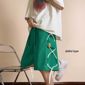 Men's Shorts Side Drawstring Sweat Shorts Mens Summer Fashion Trends Streetwear Bottoms Teenage Plus Size Casual Shorts Baggy Beach Clothing T221129 T221129