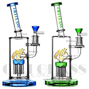 9,5 pollici di cera di vetro bong bongs piubi d'acqua riciclatrice mini perc tampone tubo di fumo con piattaforme olio ciotola giaccino per piattaforme in testa