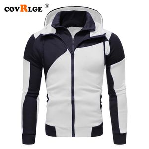 Felpe con cappuccio da uomo Felpe Covrlge Autunno Felpa con cappuccio da uomo Patchwork Zipper Cardigan Slim Fit Abbigliamento sportivo Moda Casual Tuta Drop MWW166 221130