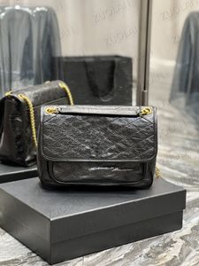 Niki bb omuz çantaları siyah balmumu deri çanta omuzları kayış 28cm 22cm crossbody moda büyük kapasiteli deri crossbody el çantaları tasarımcı haberci çanta